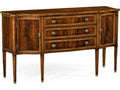 Buckingham Acacia Wood Antique Mahogany Sideboard with Curved Doors