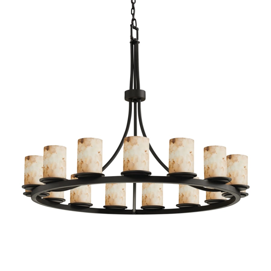 Justice Design Group Alabaster Rocks 42" Wide Ring Chandelier
