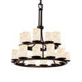 Justice Design Group Alabaster Rocks 21 Light 2 Tier Chandelier