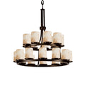 Justice Design Group Alabaster Rocks 33" Wide Ring Chandelier