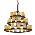 Justice Design Group CandleAria 42" Wide Ring Chandelier with Amber Shades