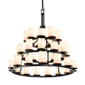 Justice Design Group CandleAria 42" Wide Ring Chandelier with Cream Shades
