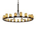 Justice Design Group CandleAria 60" Wide Ring Chandelier with Amber Shades