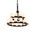 Justice Design Group CandleAria 21 Light 33" Wide Pillar Candle Chandelier with Faux Candle Resin Shades