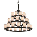 Justice Design Group Textile 42" Wide Ring Chandelier with White Shades