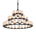 Justice Design Group Textile 60" Wide Ring Chandelier with White Shades