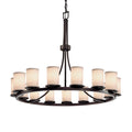 Justice Design Group Textile 42" Wide Ring Chandelier with White Shades