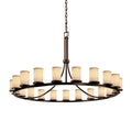 Justice Design Group Textile 21 Light 60" Wide Pillar Candle Style Chandelier with Cream Woven Fabric Shades