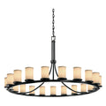 Justice Design Group Textile 60" Wide Ring Chandelier with Cream Shades