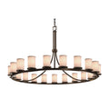 Justice Design Group Textile 60" Wide Ring Chandelier with White Shades