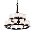 Justice Design Group Textile 33" Dakota 21 Light Shaded Chandelier