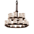 Justice Design Group LumenAria 21 Light 33" Wide Pillar Candle Chandelier with Faux Alabaster Resin Shades