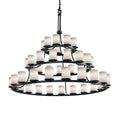 Justice Design Group Fusion 45 Light 60" Wide Pillar Candle Style Chandelier with Weave-Patterned Glass Shades