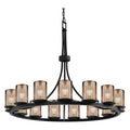 Justice Design Group Fusion 42" Wide Ring Chandelier with Mercury Shades