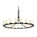 Justice Design Group Fusion 60" Wide Ring Chandelier with Opal Shades