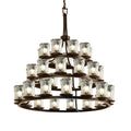 Justice Design Group Veneto Luce 36 Light 42" Wide Chandelier with Clear Textured Glass Shades