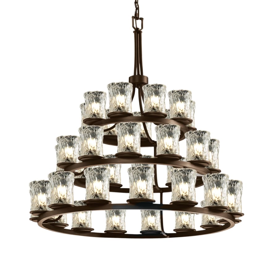 Justice Design Group Veneto Luce 36 Light 42" Wide Chandelier with Clear Textured Glass Shades