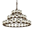 Justice Design Group Veneto Luce 45 Light 60" Wide Chandelier with Clear Textured Glass Shades