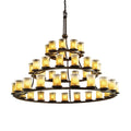 Justice Design Group Veneto Luce 60" Wide Ring Chandelier with Gold Shades