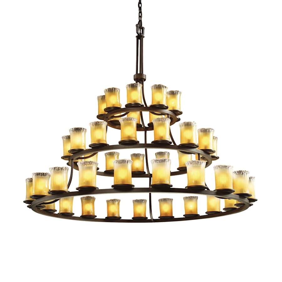 Justice Design Group Veneto Luce 60" Wide Ring Chandelier with Gold Shades
