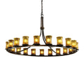 Justice Design Group Veneto Luce 60" Wide Ring Chandelier with Amber Shades