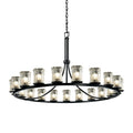 Justice Design Group Veneto Luce 21 Light 60" Wide Chandelier with Clear Textured Glass Shades