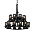 Justice Design Group Wire Mesh 21 Light 33" Wide Pillar Candle Style Chandelier with Wire Mesh Shades