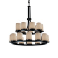 Justice Design Group Limoges 21 Light 33" Wide Pillar Candle Chandelier with Translucent Porcelain Shades