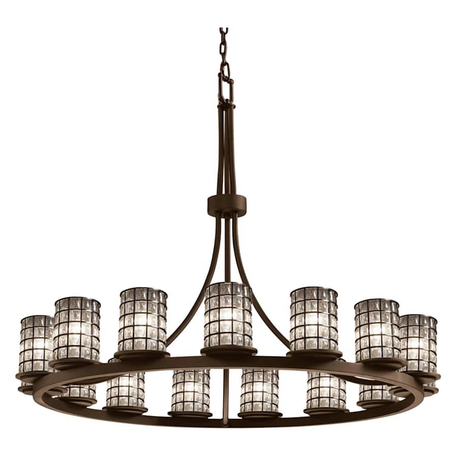 Justice Design Group Wire Glass 42" Wide Ring Chandelier