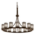 Justice Design Group Wire Glass 42" Wide Ring Chandelier