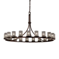 Justice Design Group Wire Glass 21 Light 1 Tier Chandelier