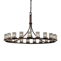 Justice Design Group Wire Glass 60" Wide Ring Chandelier