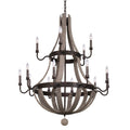 Kalco Harper 15 Light 40" Wide Wrought Iron Empire Chandelier
