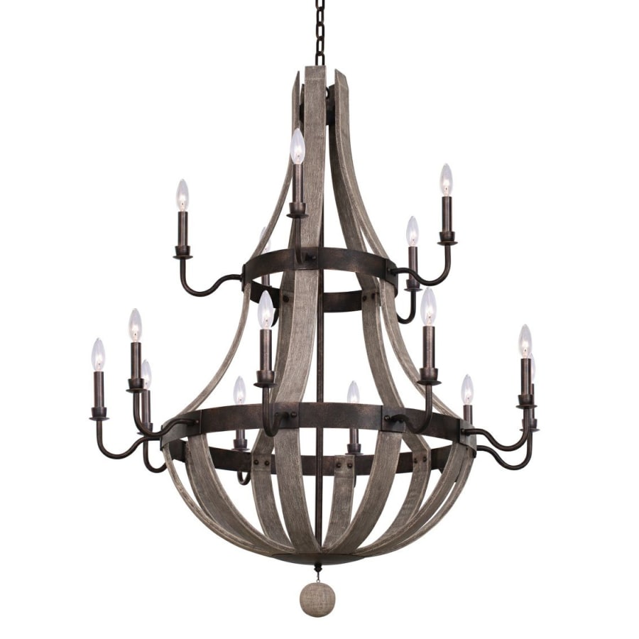 Kalco Harper 15 Light 40" Wide Wrought Iron Empire Chandelier