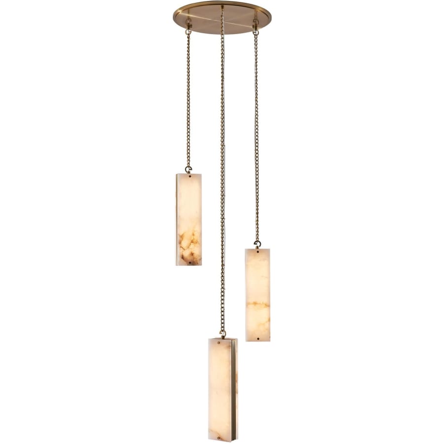 Kalco Vertical 18" Wide LED Multi Light Pendant with Alabaster Shades