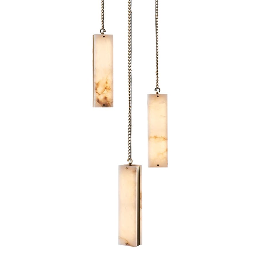 Kalco Vertical 18" Wide LED Multi Light Pendant with Alabaster Shades