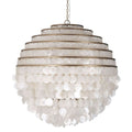 Kalco Sphere 8 Light 36" Wide Pendant with Hanging Capiz Shells