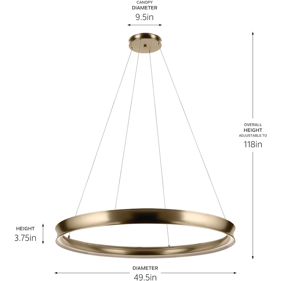 Kichler Larousse 50" Wide LED Ring Chandelier