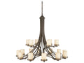 Kichler Hendrik 18-Light Two-Tier Chandelier in Olde Bronze with Light Umber Etched Glass