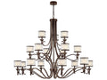 Kichler Lacey 18-Light Grand Chandelier in Mission Bronze with Glass Shades