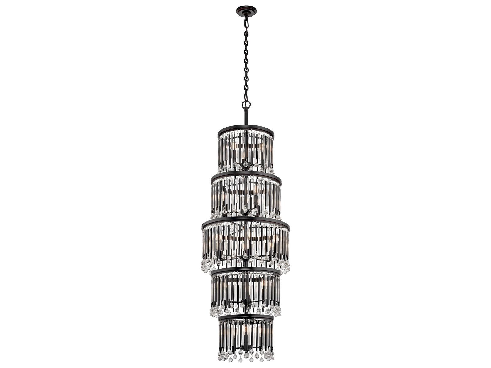 Kichler 18-Light Piper Chandelier with Clear Glass and Espresso Finish