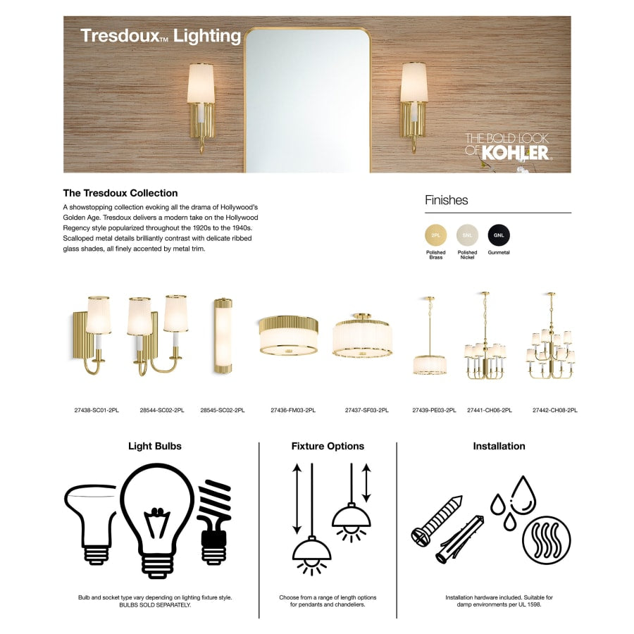 Kohler Lighting Tresdoux 6 Light 24" Wide Chandelier