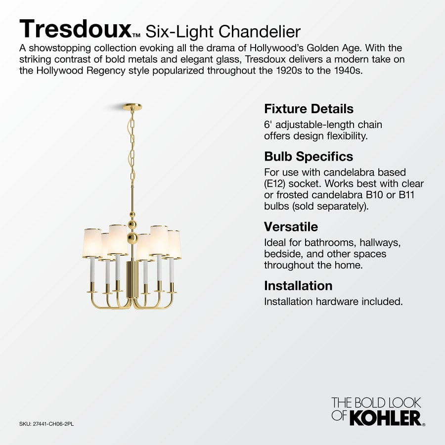 Kohler Lighting Tresdoux 6 Light 24" Wide Chandelier