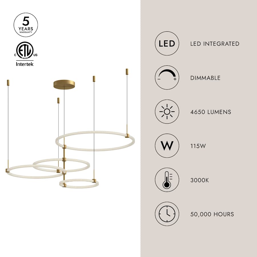 Kuzco Lighting Bruni 32" Wide 3000K LED Ring Chandelier