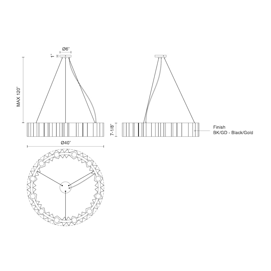 Kuzco Lighting Akira 12 Light Ring Chandelier