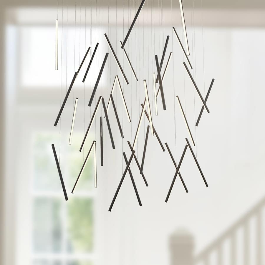 Kuzco Lighting Chute 50" Wide 3000K LED Abstract Multi Light Pendant