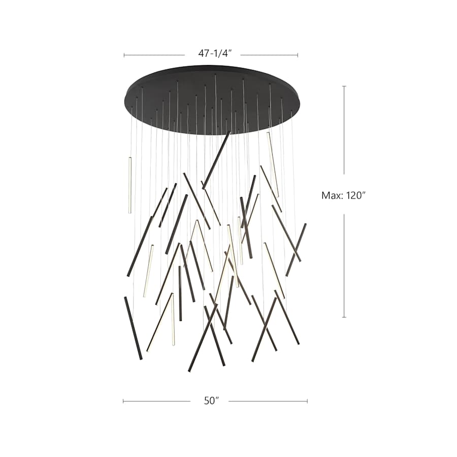 Kuzco Lighting Chute 50" Wide 3000K LED Abstract Multi Light Pendant