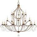 Livex Lighting Chesterfield 12 Light 3 Tier Chandelier with Crystal Accents