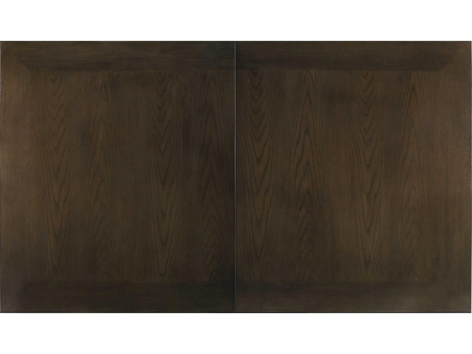 Bancroft Extendable Rectangular Dining Table in Modern Elm and Brass