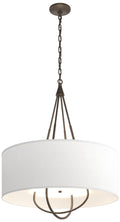 Loop Pendant - Bronze Finish - Bronze Accents - Natural Anna Shade